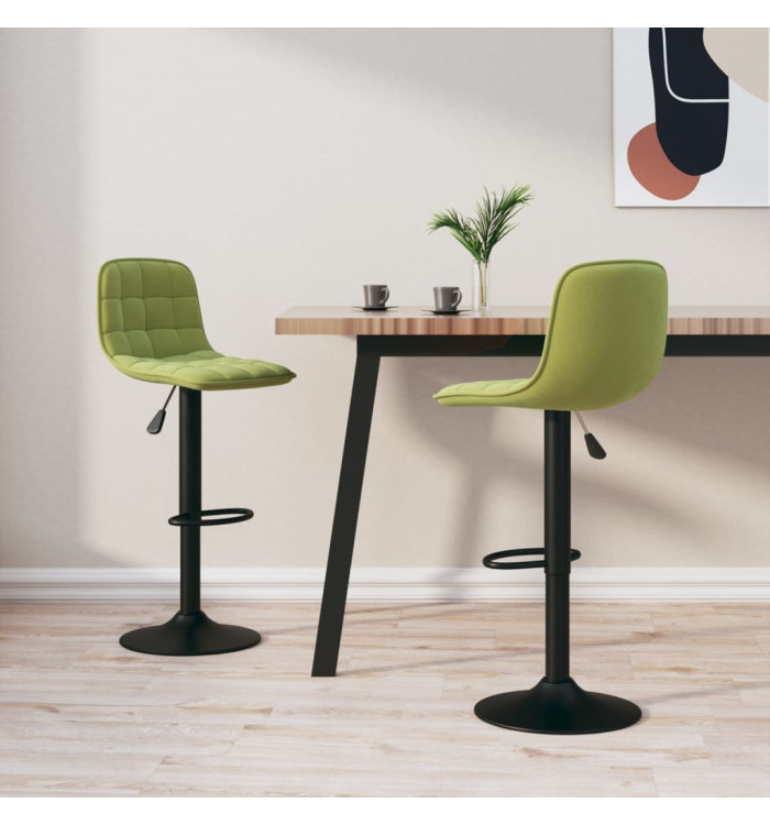 Tabourets de bar lot de 2 vert clair velours | Mobilier & Déco