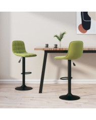 Tabourets de bar lot de 2 vert clair velours | Mobilier & Déco