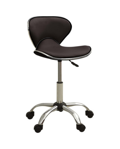 323676 Salon Spa Stool Brown Faux Leather | Mobilier & Déco