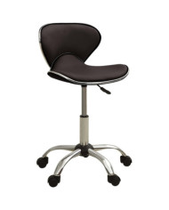 323676 Salon Spa Stool Brown Faux Leather | Mobilier & Déco