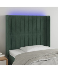 Tête de lit à LED Vert foncé 93x16x118/128 cm Velours | Mobilier & Déco