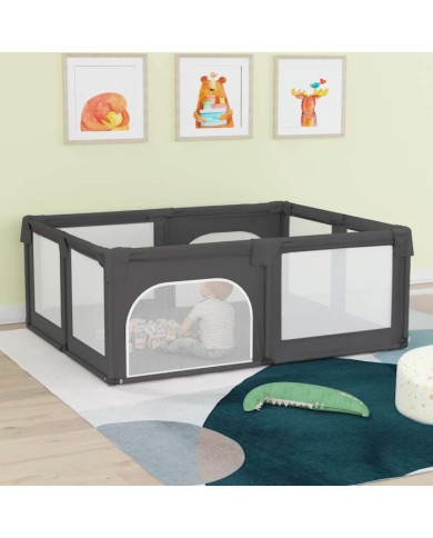 Parc pour bébé avec 2 portes Gris foncé Tissu Oxford | Mobilier & Déco