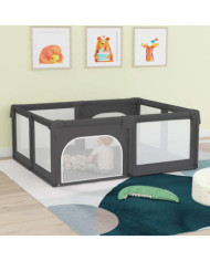 Parc pour bébé avec 2 portes Gris foncé Tissu Oxford | Mobilier & Déco