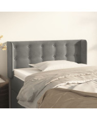 Tête de lit avec oreilles gris clair 103x16x78/88 cm velours | Mobilier & Déco