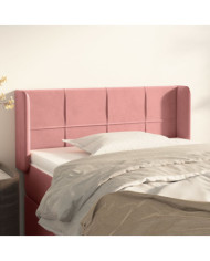 Tête de lit avec oreilles Rose 93x16x78/88 cm Velours | Mobilier & Déco