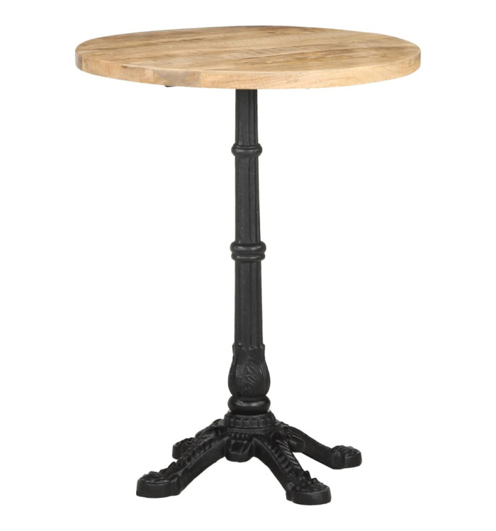 Table de bistro Ø60x76 cm Bois de manguier brut | Mobilier & Déco