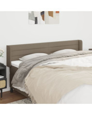 Tête de lit avec oreilles Taupe 163x16x78/88 cm Tissu | Mobilier & Déco