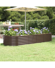 Lit surélevé de jardin Acier enduit de poudre marron | Mobilier & Déco