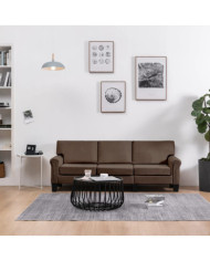 Canapé à 3 places Marron Tissu | Mobilier & Déco