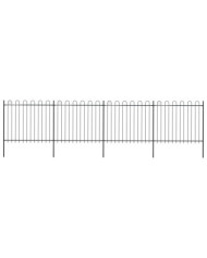 Clôture de jardin avec dessus en cerceau Acier 6,8 x 1,5 m Noir | Mobilier & Déco