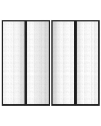 Rideaux de porte anti-insectes 2 pcs avec aimants noir 200x80cm | Mobilier & Déco
