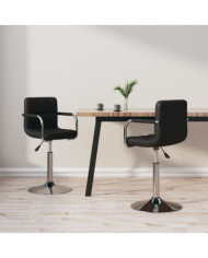 Chaises à manger pivotantes lot de 2 noir similicuir | Mobilier & Déco