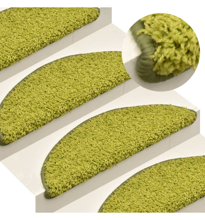 Tapis de marches d'escalier 15 pcs Vert 56x17x3 cm | Mobilier & Déco