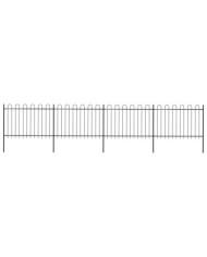 Clôture de jardin avec dessus en cerceau Acier 6,8 x 1,2 m Noir | Mobilier & Déco