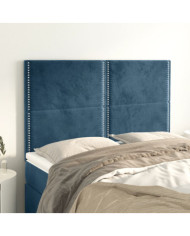 Têtes de lit 4 pcs Bleu foncé 72x5x78/88 cm Velours | Mobilier & Déco