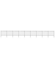 Clôture de jardin avec dessus en lance Acier 15,3 x 1,5 m Noir | Mobilier & Déco