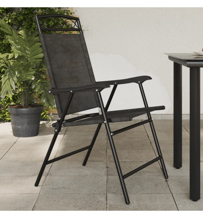 Chaises de jardin pliables lot de 2 en acier et textilène | Mobilier & Déco