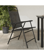 Chaises de jardin pliables lot de 2 en acier et textilène | Mobilier & Déco