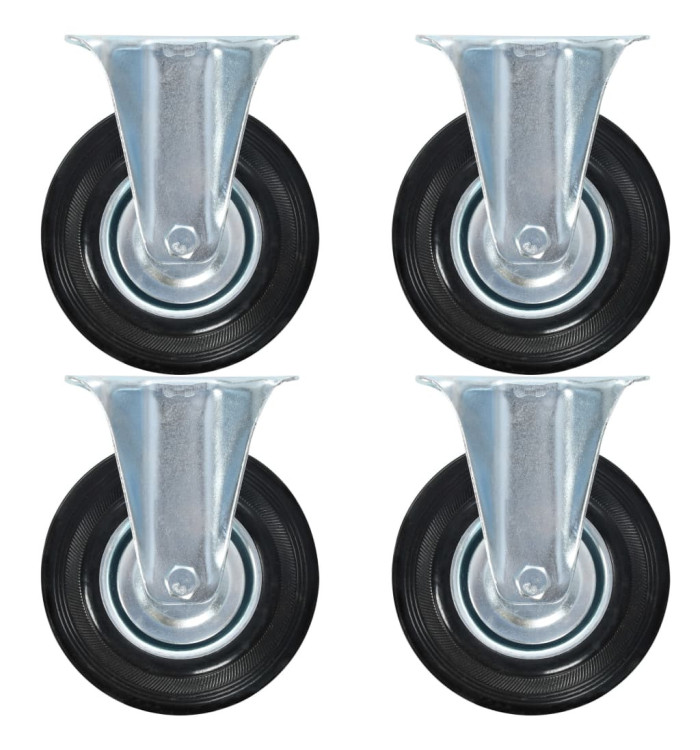 Roulettes fixes 4 pcs 125 mm | Mobilier & Déco