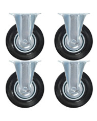 Roulettes fixes 4 pcs 125 mm | Mobilier & Déco