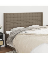 Tête de lit avec oreilles Taupe 163x16x118/128 cm Tissu | Mobilier & Déco