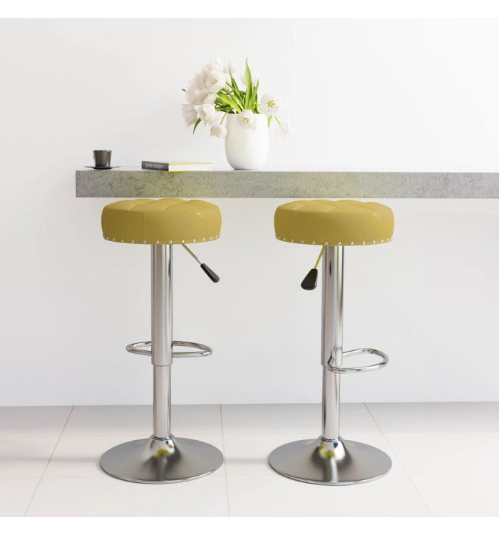 Tabourets de bar lot de 2 vert tissu | Mobilier & Déco