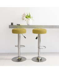 Tabourets de bar lot de 2 vert tissu | Mobilier & Déco