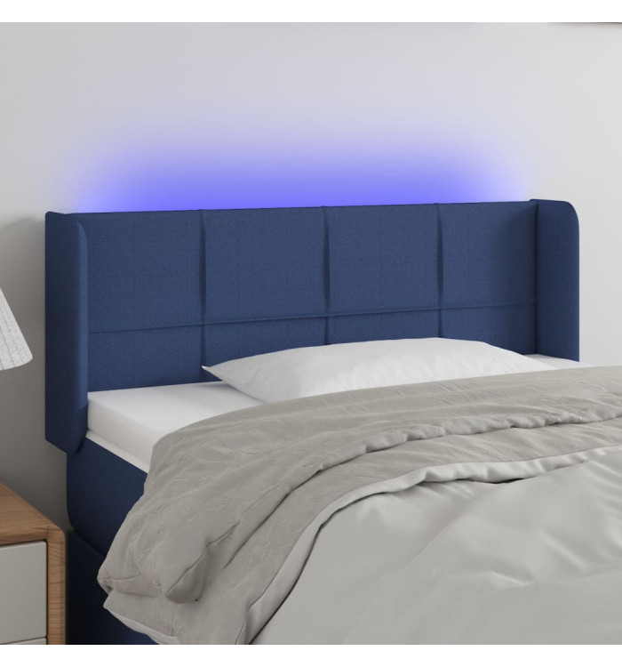 Tête de lit à LED Bleu 93x16x78/88 cm Tissu | Mobilier & Déco