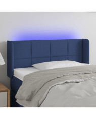 Tête de lit à LED Bleu 93x16x78/88 cm Tissu | Mobilier & Déco