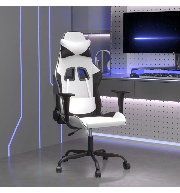 Chaise de jeu Blanc et noir Similicuir | Mobilier & Déco