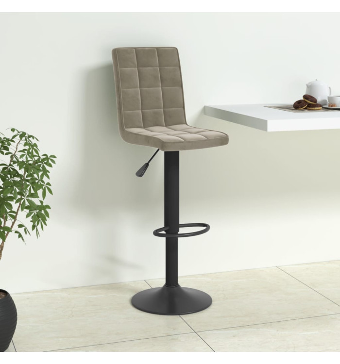 Tabouret de bar Gris clair Velours | Mobilier & Déco