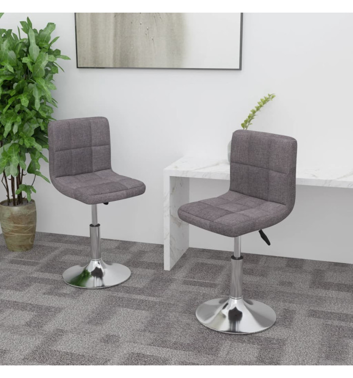 Chaises pivotantes à manger lot de 2 taupe tissu | Mobilier & Déco