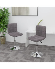Chaises pivotantes à manger lot de 2 taupe tissu | Mobilier & Déco