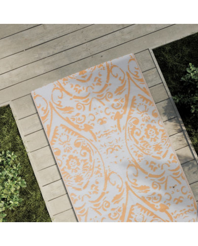 Tapis d'extérieur ARAKIL orange et blanc 80 x 250 cm PP | Mobilier & Déco