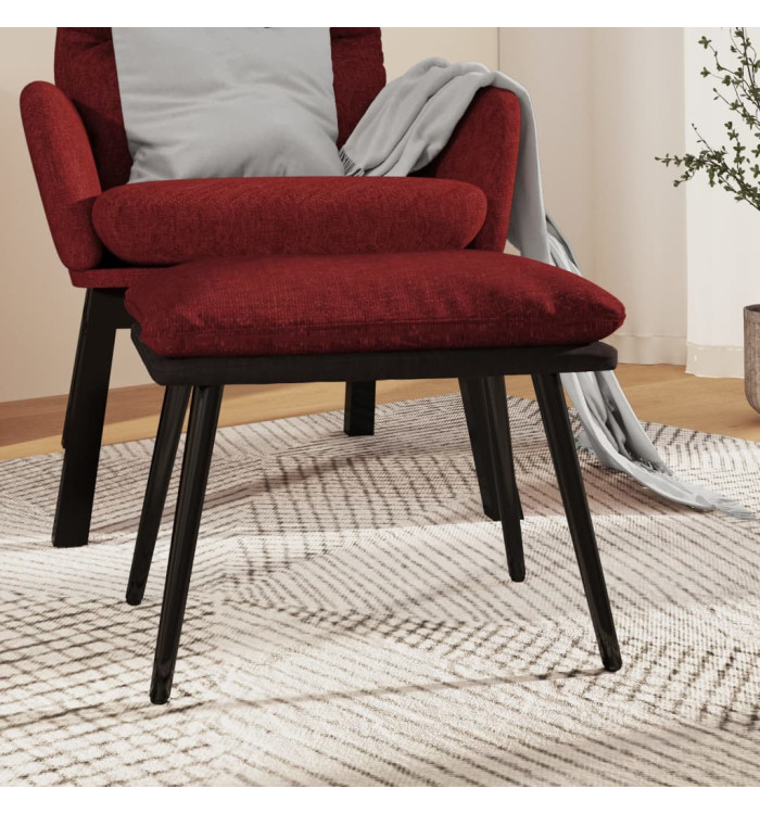 Repose-pied Rouge bordeaux 45x29,5x35 cm Tissu et similicuir | Mobilier & Déco