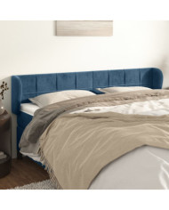 Tête de lit avec oreilles Bleu foncé 163x23x78/88 cm Velours | Mobilier & Déco