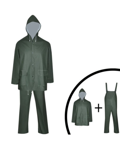 Combinaison de pluie imperméable 2 pcs avec capuche vert XL | Mobilier & Déco