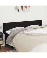 Tête de lit avec oreilles Noir 183x16x78/88 cm Tissu | Mobilier & Déco