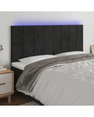 Tête de lit à LED Noir 160x5x118/128 cm Velours | Mobilier & Déco