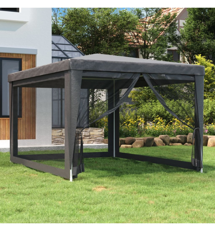 Tente de fête avec 4 parois latérales en maille Anthracite 3x4m | Mobilier & Déco
