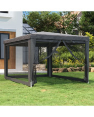Tente de fête avec 4 parois latérales en maille Anthracite 3x4m | Mobilier & Déco
