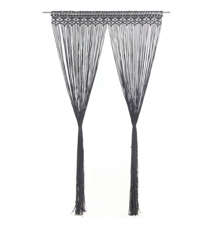Rideau en macramé Anthracite 140x240 cm Coton | Mobilier & Déco