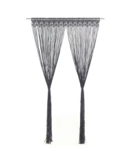 Rideau en macramé Anthracite 140x240 cm Coton | Mobilier & Déco