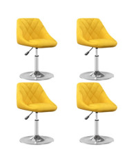 Chaises pivotantes à manger lot de 4 jaune moutarde velours | Mobilier & Déco