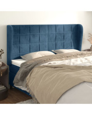 Tête de lit avec oreilles Bleu foncé 163x23x118/128 cm Velours | Mobilier & Déco