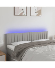 Tête de lit à LED Gris clair 144x5x78/88 cm Tissu | Mobilier & Déco