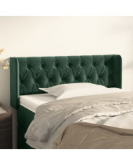 Tête de lit avec oreilles Vert foncé 93x16x78/88 cm Velours | Mobilier & Déco