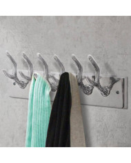 Crochets à vêtements de garde-robe 2 pcs Argenté Aluminium | Mobilier & Déco