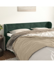 Tête de lit avec oreilles Vert foncé 183x23x78/88 cm Velours | Mobilier & Déco
