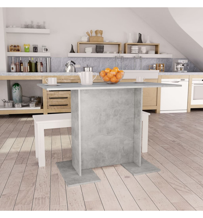 Table de salle à manger Gris béton 110 x 60 x 75 cm Aggloméré | Mobilier & Déco